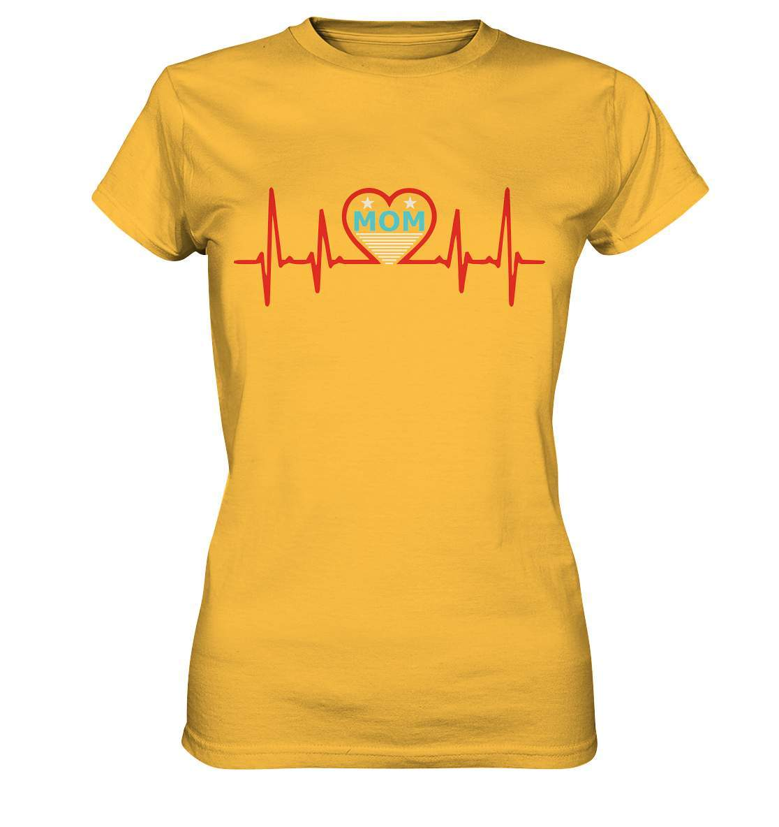 Herzschlag Mom Heartbeat perfekte zum Muttertag - Ladies Premium Shirt-ehemann,geschenkidee,heartbeat,liebe mama,Mama,Mama ist die beste,Mutter,mutter herzschlag,mutterliebe,muttertag,schwangerschaft verkünden,sohn,tochter