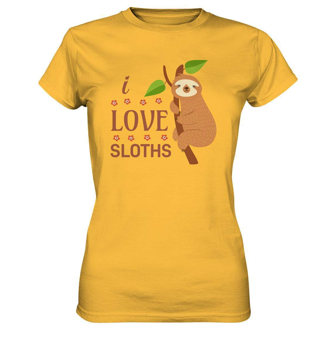 Faultier I Love Sloths - Ladies Premium Shirt-3 finger faultier,3 zehen faultier,das faultier,ein faultier,faul,Faultier,faultier shirt,faultier t shirt damen,faultierfarm,faultiermotiv,I Love Sloths,riesenfaultier,t-shirt mit faultier