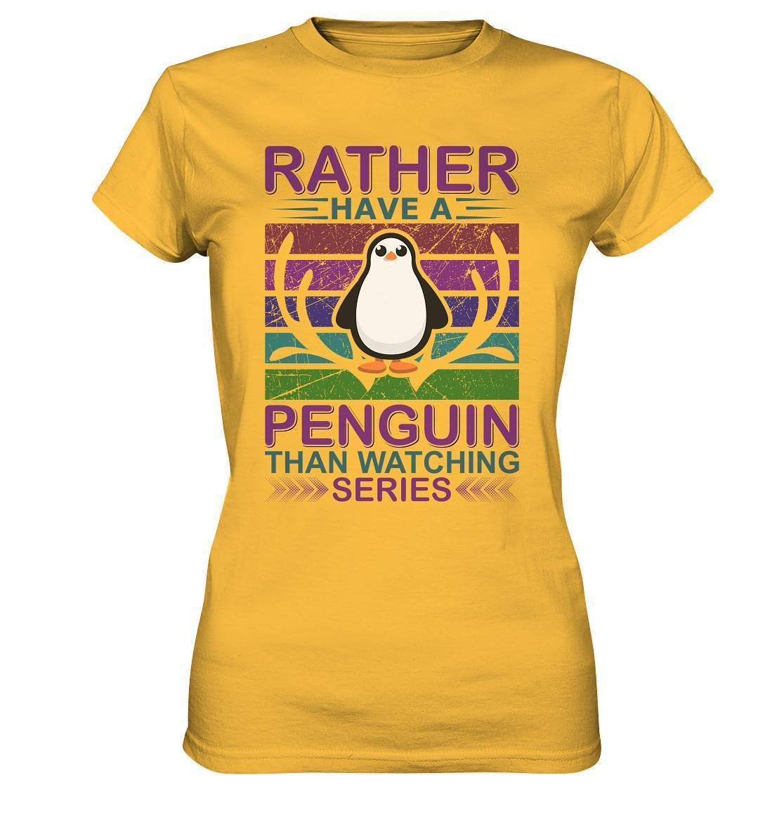 Pinguin Rather have a Penguin than watching series - Ladies Premium Shirt-bild pinguin,humboldt pinguin,pinguin,Pinguin Bild,pinguin clipart,pinguin comic,pinguin druck,pinguin shirt,pinguin t-shirt,plitsch platsch pinguin,Rather Penguin than watching series