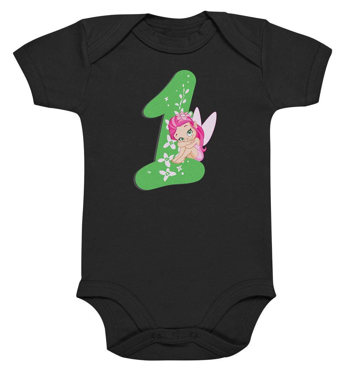 1. Geburtstag Outfit - Feen, Kleine Fee - Organic Baby Bodysuit-1 Jahr,1.Geburtstag,baby,ein jahr alt,einjährig,erster Geburtstag,fairy,Feen,geburtstag,geburtstagsgeschenk,geburtstagsoutfit,Geburtstagsshirt,Geschenk,geschenkidee,kein baby mehr,Kindergeburtstag,kleine fee,kleinkind,mädchen,mädchengeburtstag,perfekte grafik