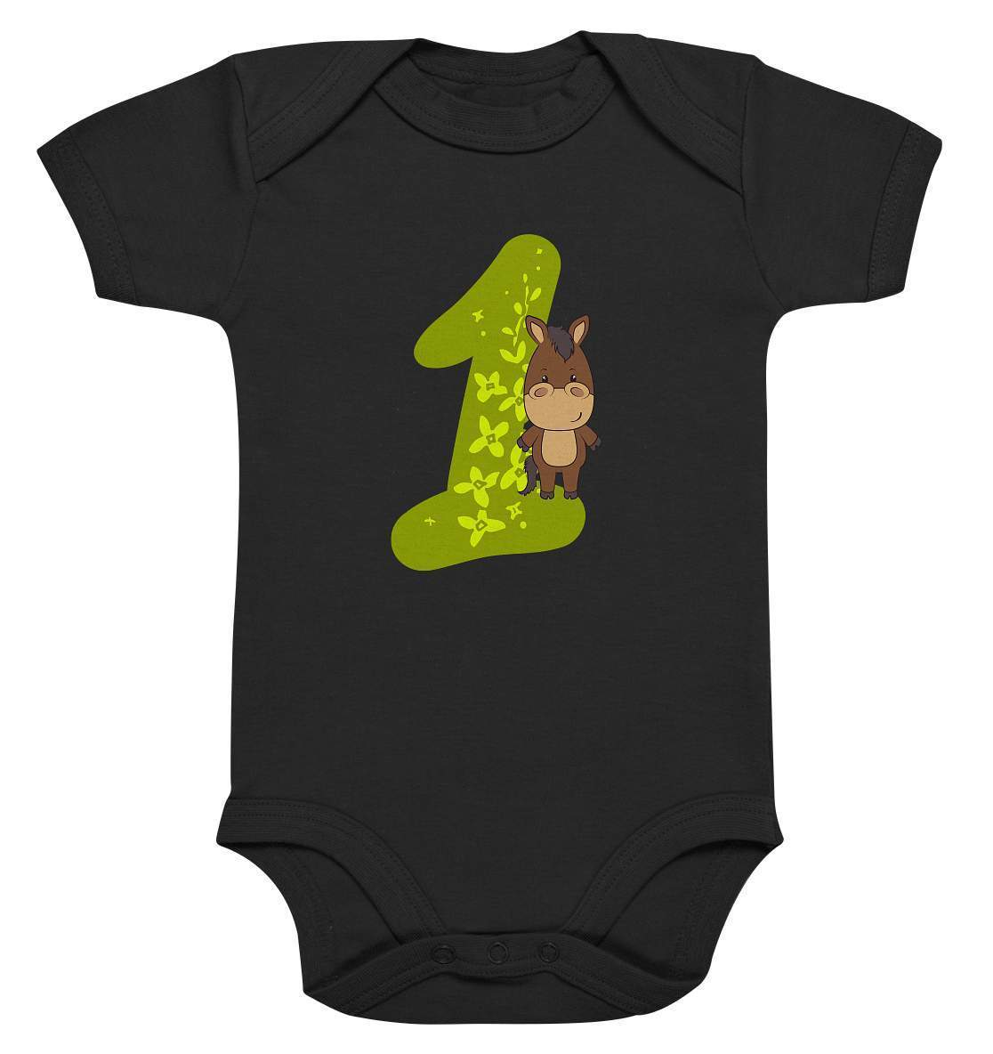 1. Geburtstag Outfit - Pferde - Bio Baby Body-1 Jahr,1.Geburtstag,baby,ein jahr alt,einjährig,erster Geburtstag,Geburtstag,Geburtstagsgeschenk,geburtstagsoutfit,Geburtstagsshirt,Horse,kein baby mehr,Kindergeburtstag,kleinkind,mädchen,Pferd,Pferde,Pferde Geburtstag,Pferdefan,Pferdenarr,Reiter,Reiterin