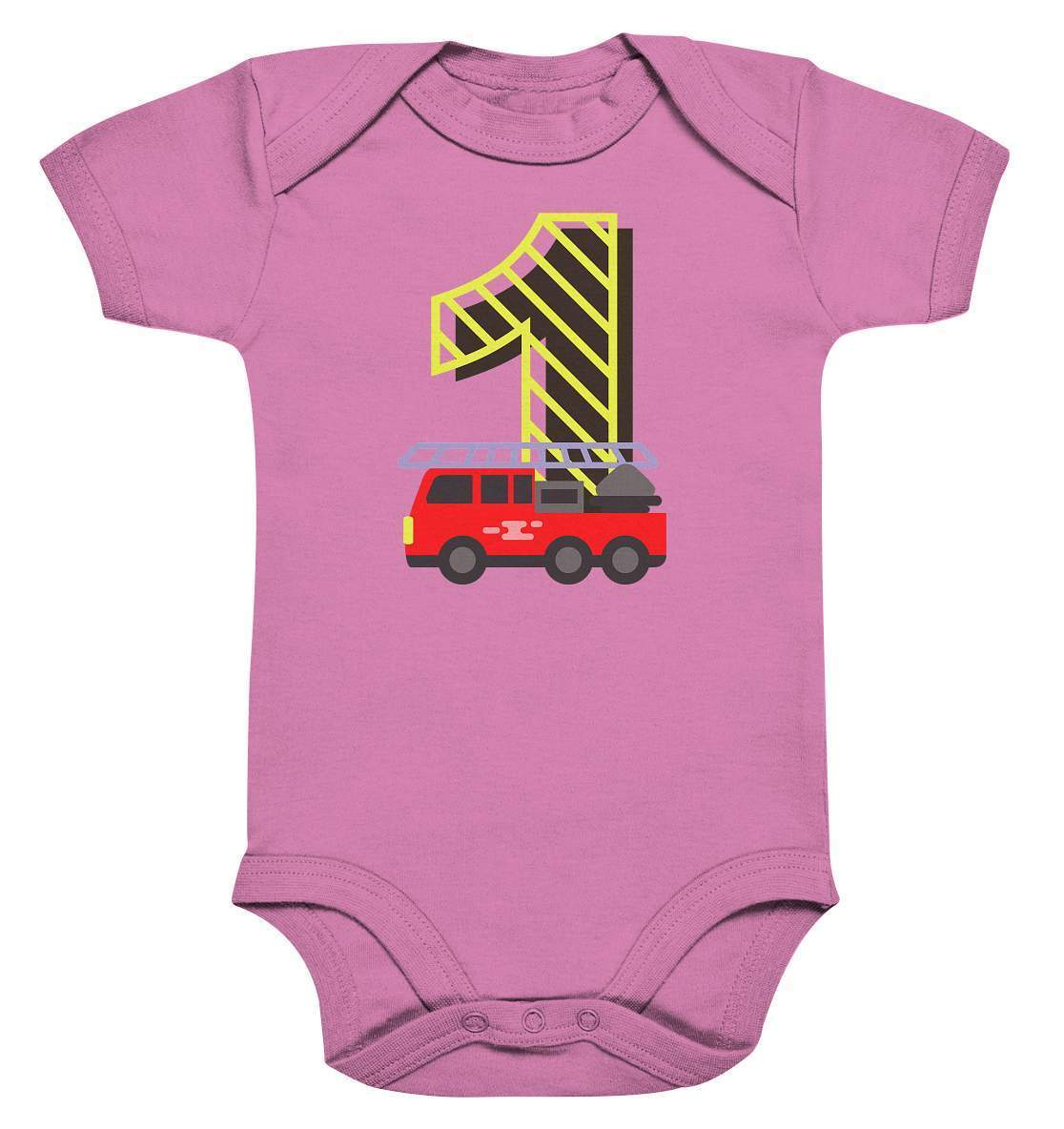 1. Geburtstag Outfit - Feuerwehr - Bio Baby Bodysuit-1 Jahr,1.Geburtstag,baby,ein jahr alt,einjährig,erster Geburtstag,feuerwehr,feuerwehr t shirt,Feuerwehrauto,feuerwehrleiter,feuerwehrnachwuchs,geburtstag,geburtstagsgeschenk,geburtstagsoutfit,Geschenk,geschenkidee,jungen,kein baby mehr,kleinkind,mädchen,perfekte grafik,trendy,unisex,wunderschönes Design