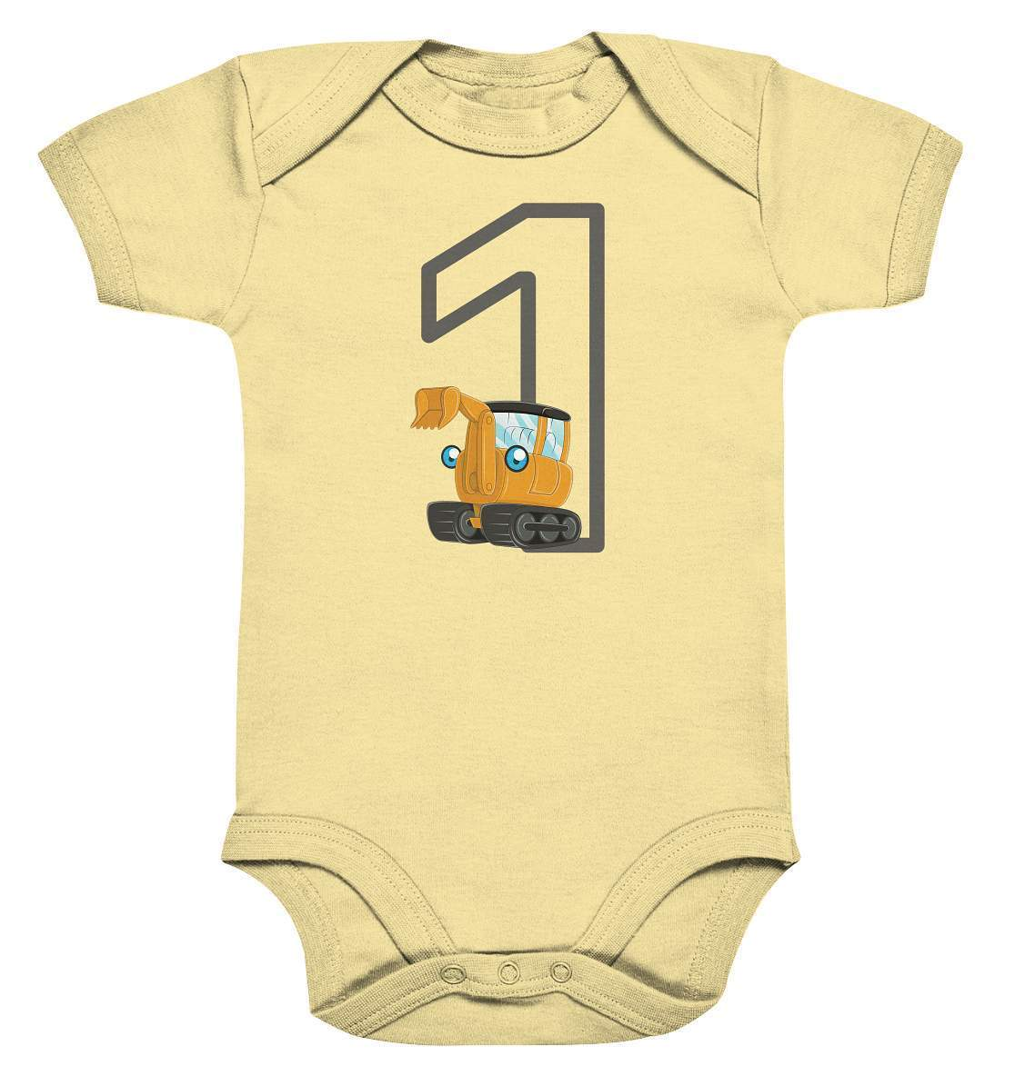 1. Geburtstag Outfit - Bagger - Organic Baby Bodysuit-1 Jahr,1.Geburtstag,baby,Bagger,Bagger Geburtstag,Bagger T-Shirt,Baggerfahrer,ein jahr alt,einjährig,erster Geburtstag,geburtstag,geburtstagsgeschenk,geburtstagsoutfit,Geburtstagsshirt,Geschenk,geschenkidee,jungen,kein baby mehr,Kindergeburtstag,kleinkind,mädchen,perfekte grafik,trendy,unisex,wunderschönes Design