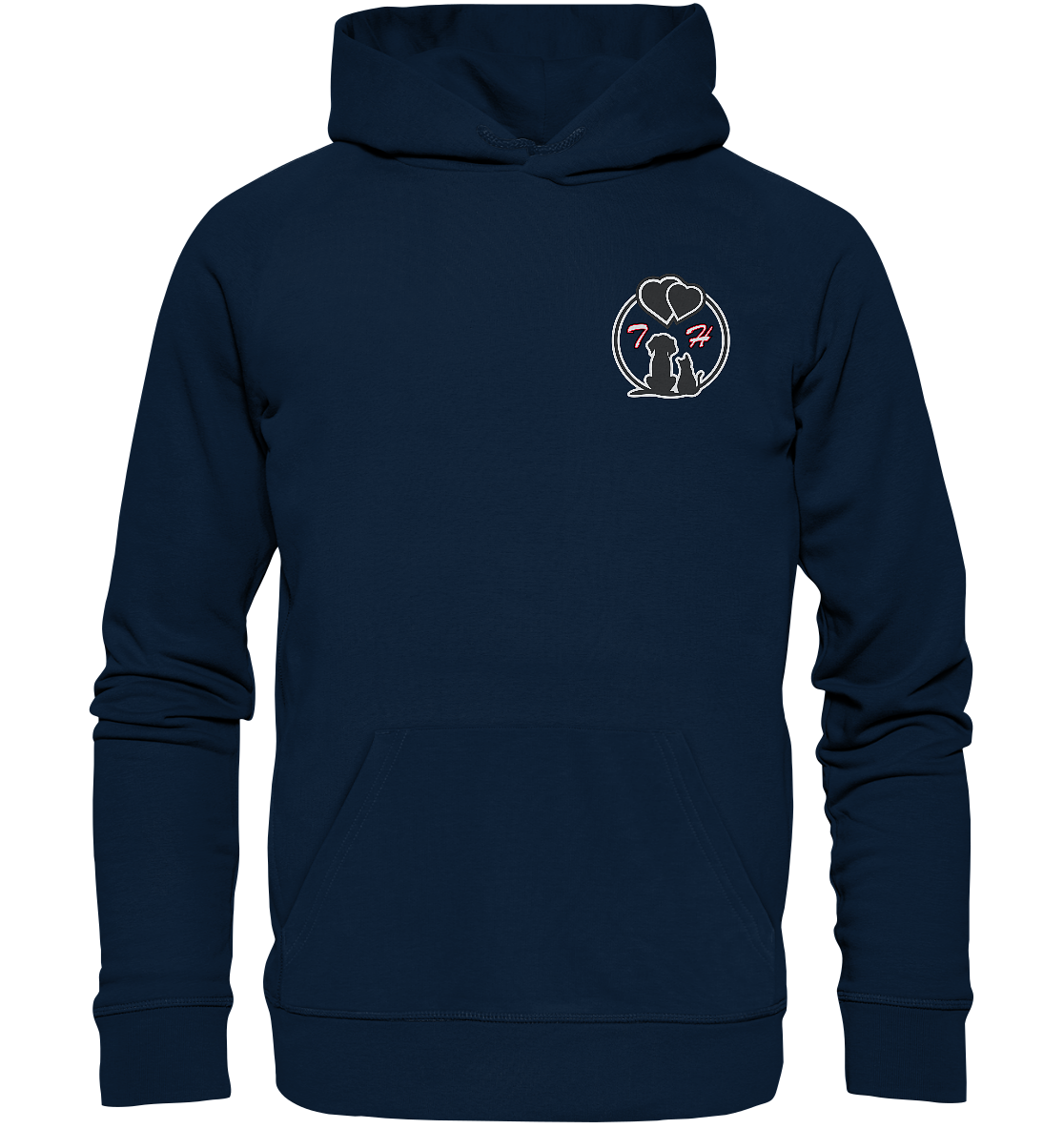 Paar Outfit Hund und Katz mit Initialen personalisiert Buchstaben Name Kombi Hoodie Partner - Organic Basic Hoodie