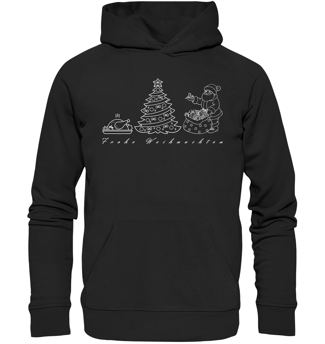 Weihnachtspullover Weihnachtsmann Weihnachtsgans Weihnachtsbaum - Organic Basic Hoodie