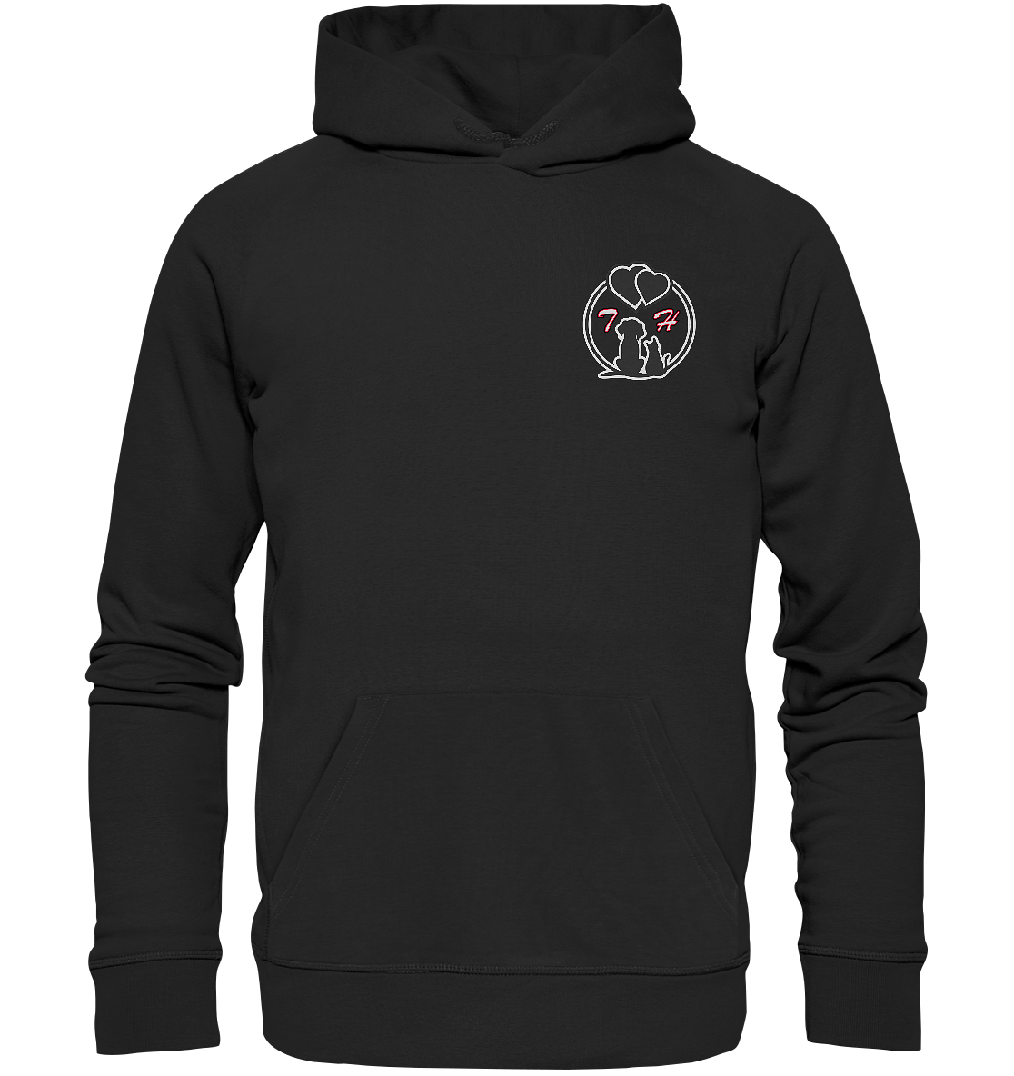 Paar Outfit Hund und Katz mit Initialen personalisiert Buchstaben Name Kombi Hoodie Partner - Organic Basic Hoodie