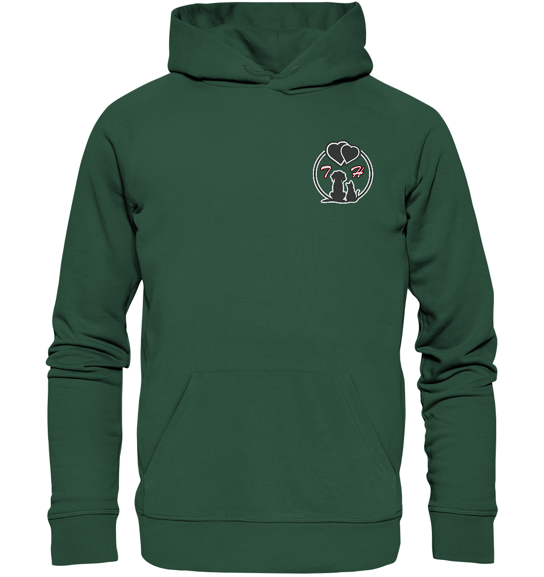 Paar Outfit Hund und Katz mit Initialen personalisiert Buchstaben Name Kombi Hoodie Partner - Organic Basic Hoodie