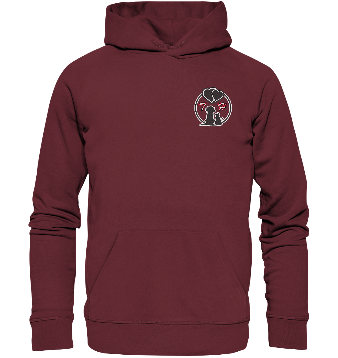 Paar Outfit Hund und Katz mit Initialen personalisiert Buchstaben Name Kombi Hoodie Partner - Organic Basic Hoodie