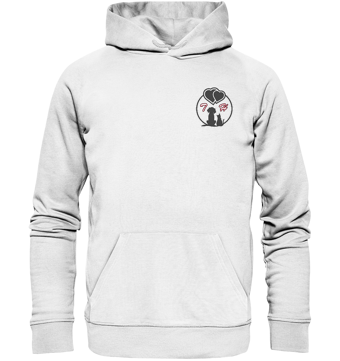 Paar Outfit Hund und Katz mit Initialen personalisiert Buchstaben Name Kombi Hoodie Partner - Organic Basic Hoodie