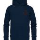 Wikinger Bio Hoodie Wikinger Shirt Thors Hammer Mjölnir auf Brust mit Name in Futhark und Rücken mit Großdruck nordisches Mythologie