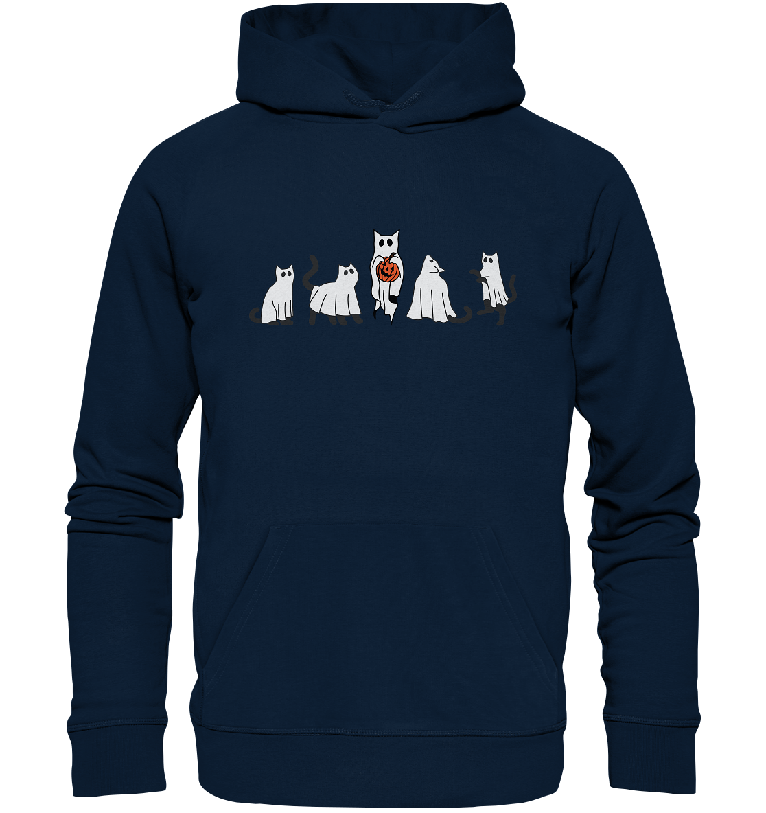 Halloween Sweatshirt, Halloween Sweatshirt, Geister Sweatshirt, Halloween Katze Sweatshirt, GeisterKatze Shirt, Halloween Crewneck, Gruselige Jahreszeit - Organic Hoodie