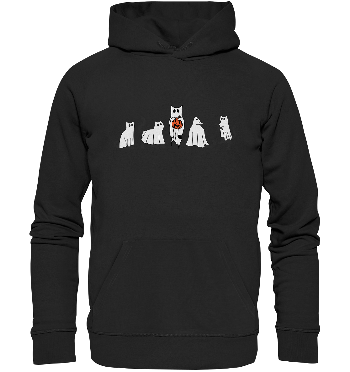 Halloween Sweatshirt, Halloween Sweatshirt, Geister Sweatshirt, Halloween Katze Sweatshirt, GeisterKatze Shirt, Halloween Crewneck, Gruselige Jahreszeit - Organic Hoodie