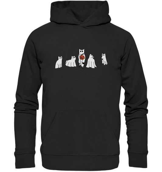 Halloween Sweatshirt, Halloween Sweatshirt, Geister Sweatshirt, Halloween Katze Sweatshirt, GeisterKatze Shirt, Halloween Crewneck, Gruselige Jahreszeit - Organic Hoodie