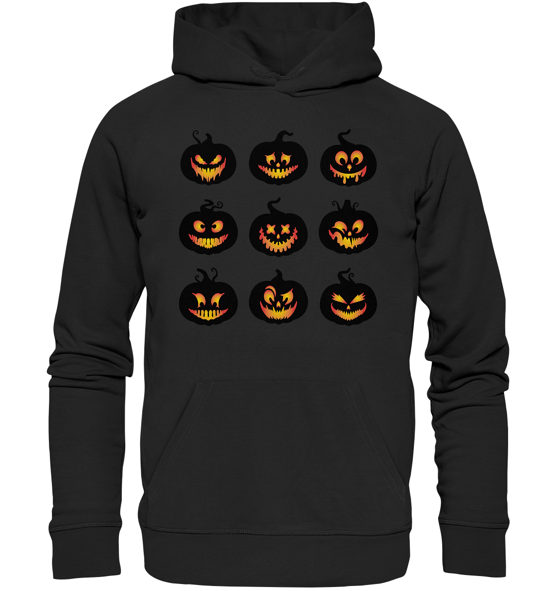 Kürbis Sweatshirt, Halloween Sweatshirt, Herbst Sweatshirt, Kürbis Gesichter Shirt, Halloween Crewneck, Jack-o-Lantern Sweatshirt, Herbst Sweater - Organic Hoodie