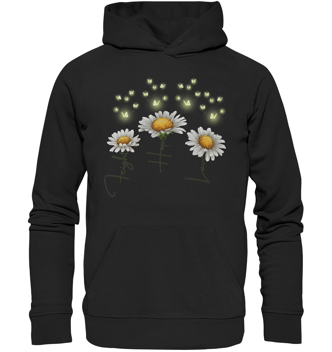 Kämpfe Hoffe Liebe Gänseblümchen Blumen - Organic Hoodie