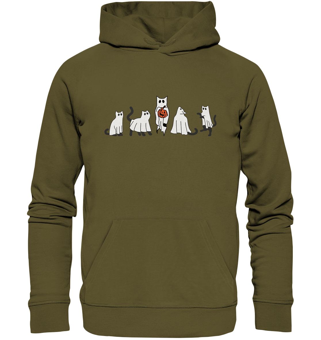 Halloween Sweatshirt, Halloween Sweatshirt, Geister Sweatshirt, Halloween Katze Sweatshirt, GeisterKatze Shirt, Halloween Crewneck, Gruselige Jahreszeit - Organic Hoodie