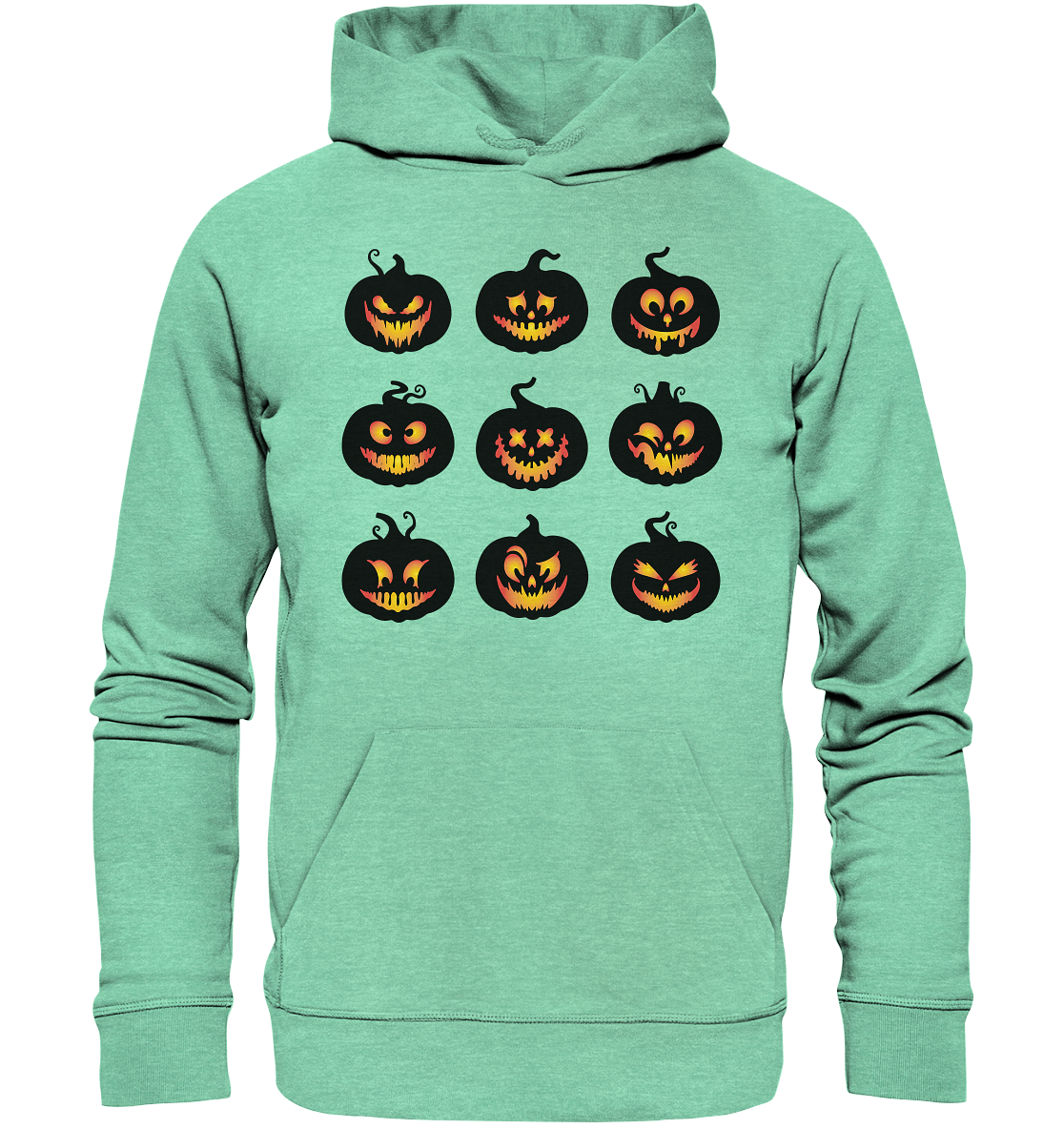 Kürbis Sweatshirt, Halloween Sweatshirt, Herbst Sweatshirt, Kürbis Gesichter Shirt, Halloween Crewneck, Jack-o-Lantern Sweatshirt, Herbst Sweater - Organic Hoodie