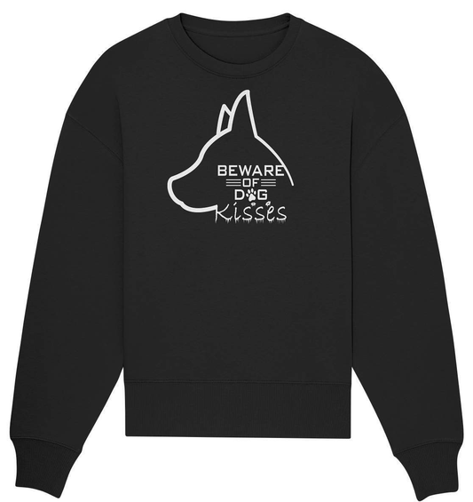 Achtung Hundeküsse - Lustiges Hunde - Organic Oversize Sweatshirt-auf den hund gekommen,dog,freude,geburtstgasgeschenk,Geschenk,geschenkidee,humor,hund,hundebesitzer,hundefan,hundehalter,hundeliebhaber,hundeshirt,spaß