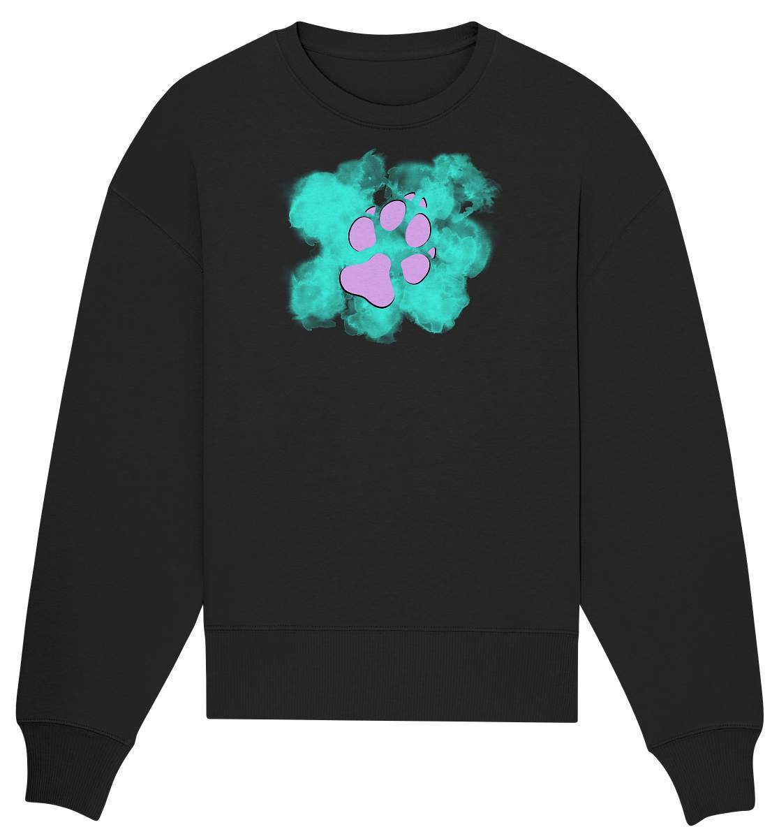 Pfotenabdruck Geschenkidee für Hundeliebhaber - Organic Oversize Sweatshirt-auf den hund gekommen,dog,freude,geburtstgasgeschenk,geschenkidee,humor,hund,hundebesitzer,hundefan,hundehalter,hundeliebhaber,hundeshirt,spaß