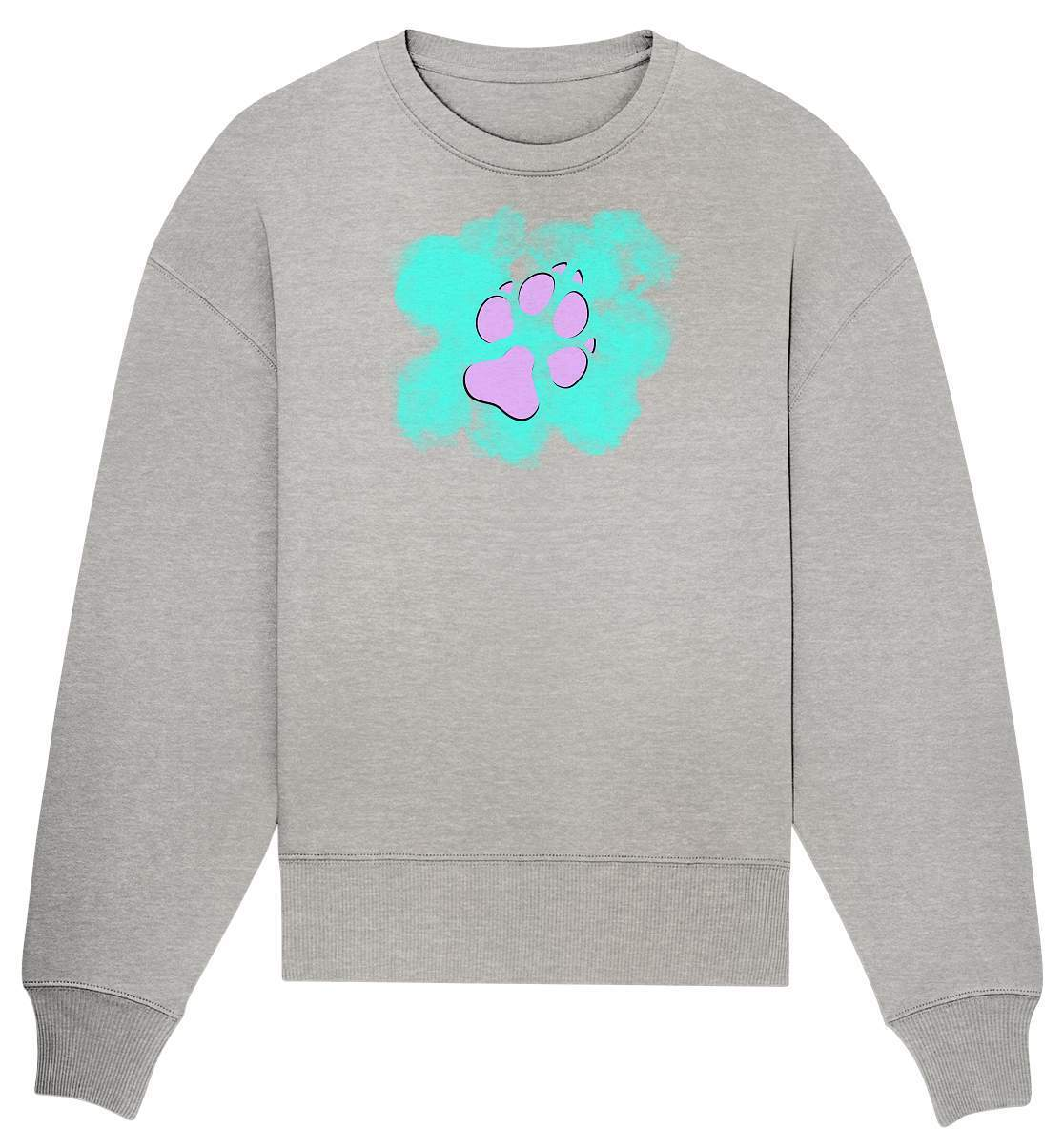 Pfotenabdruck Geschenkidee für Hundeliebhaber - Organic Oversize Sweatshirt-auf den hund gekommen,dog,freude,geburtstgasgeschenk,geschenkidee,humor,hund,hundebesitzer,hundefan,hundehalter,hundeliebhaber,hundeshirt,spaß