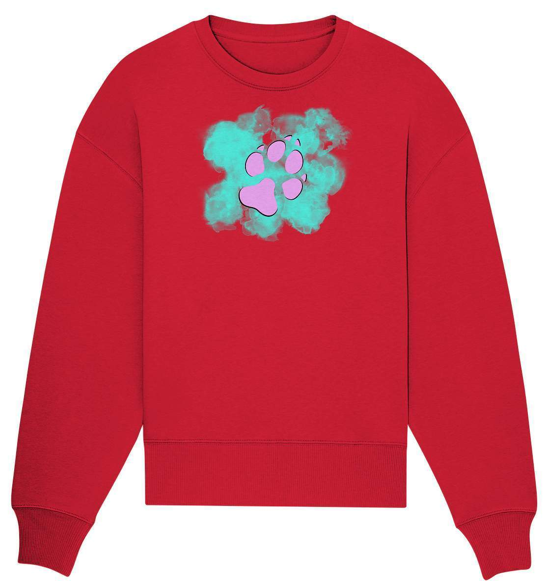 Pfotenabdruck Geschenkidee für Hundeliebhaber - Organic Oversize Sweatshirt-auf den hund gekommen,dog,freude,geburtstgasgeschenk,geschenkidee,humor,hund,hundebesitzer,hundefan,hundehalter,hundeliebhaber,hundeshirt,spaß