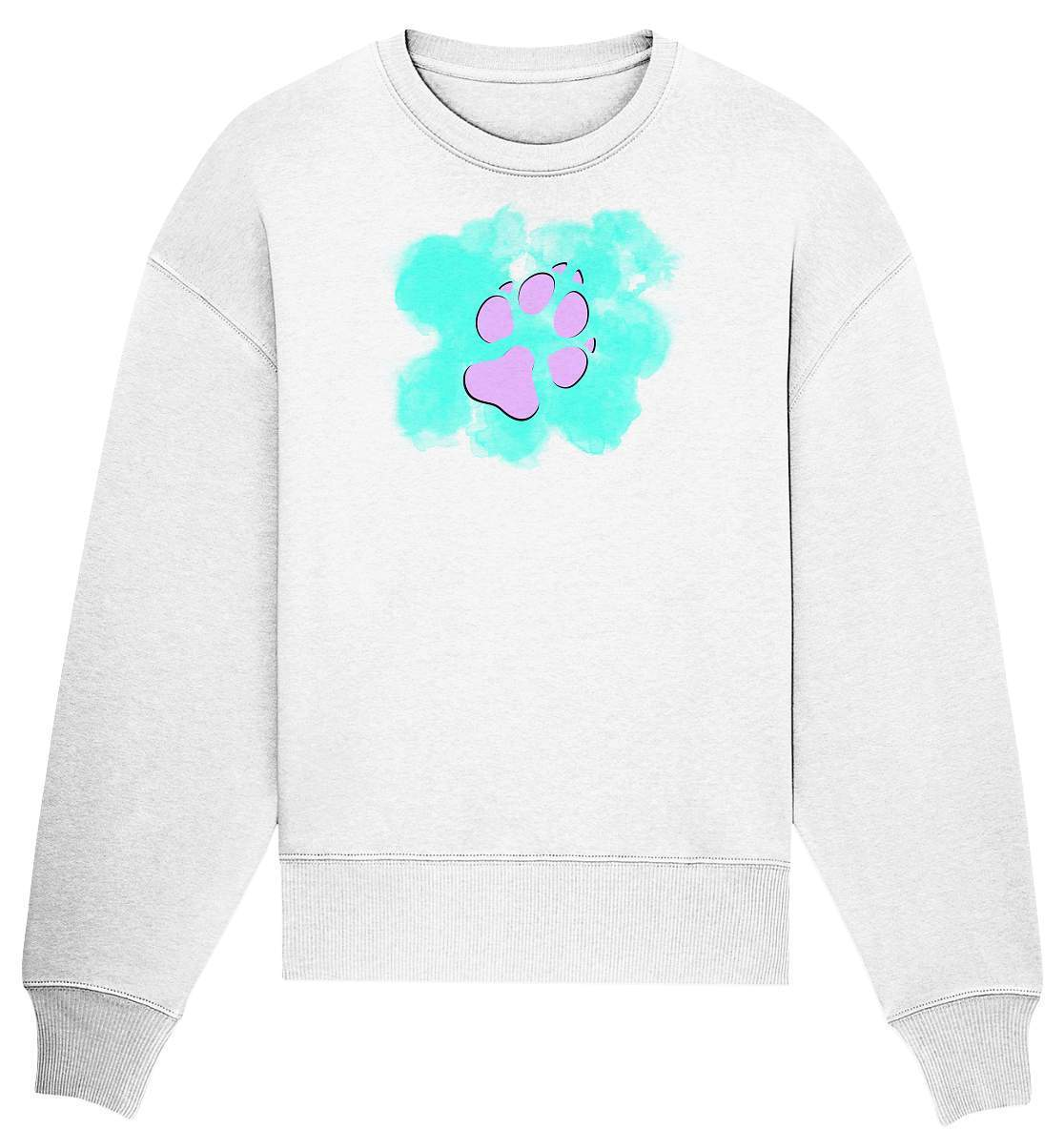Pfotenabdruck Geschenkidee für Hundeliebhaber - Organic Oversize Sweatshirt-auf den hund gekommen,dog,freude,geburtstgasgeschenk,geschenkidee,humor,hund,hundebesitzer,hundefan,hundehalter,hundeliebhaber,hundeshirt,spaß