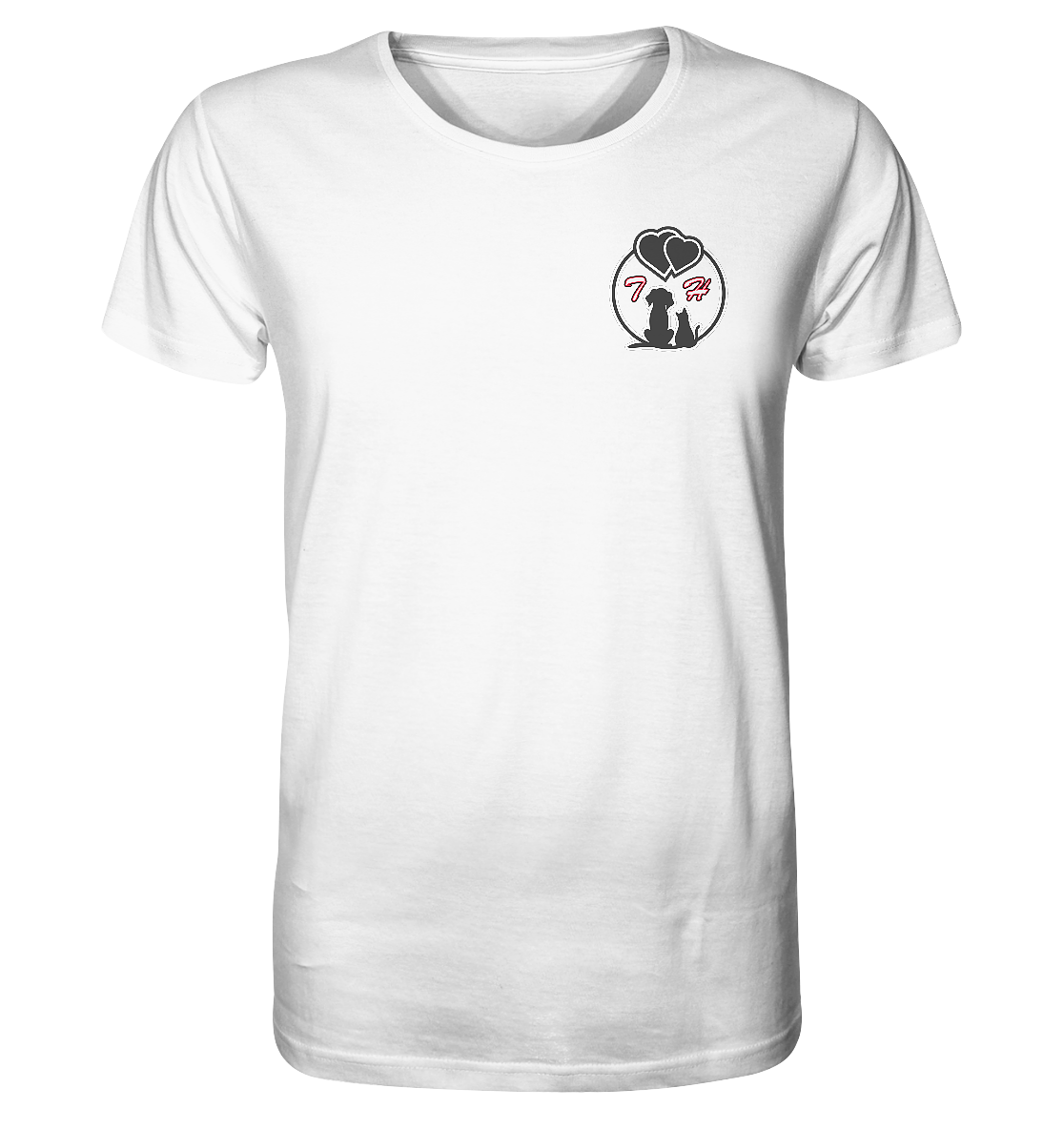 Paar Outfit Hund und Katz mit Initialen personalisiert Buchstaben Name Kombi Shirt Partner - Organic Shirt