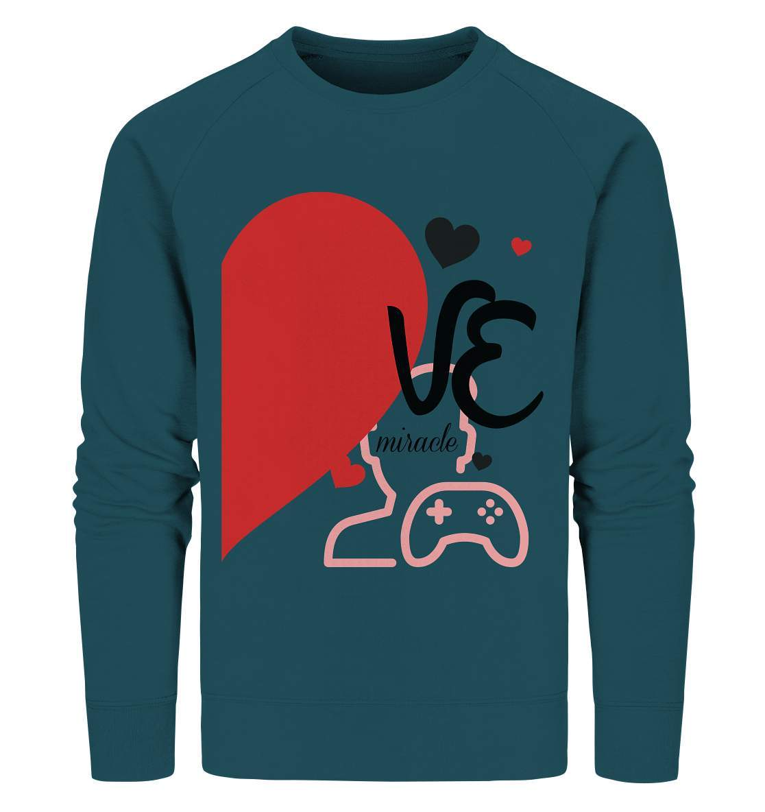 Valentinstag "VE Miracle" Gaming couple Perfekt für Zocker Pärchen - Organic Sweatshirt-14. Februar,be my valentine,gamer,gaming couple,große Liebe,herz,liebe,lover,tag der verliebten,valentines day,Valentinstag,Valentinstag für Frauen,Valentinstag für Männer,Valentinstag Geschenk,Valentinstag Ideen,verliebt