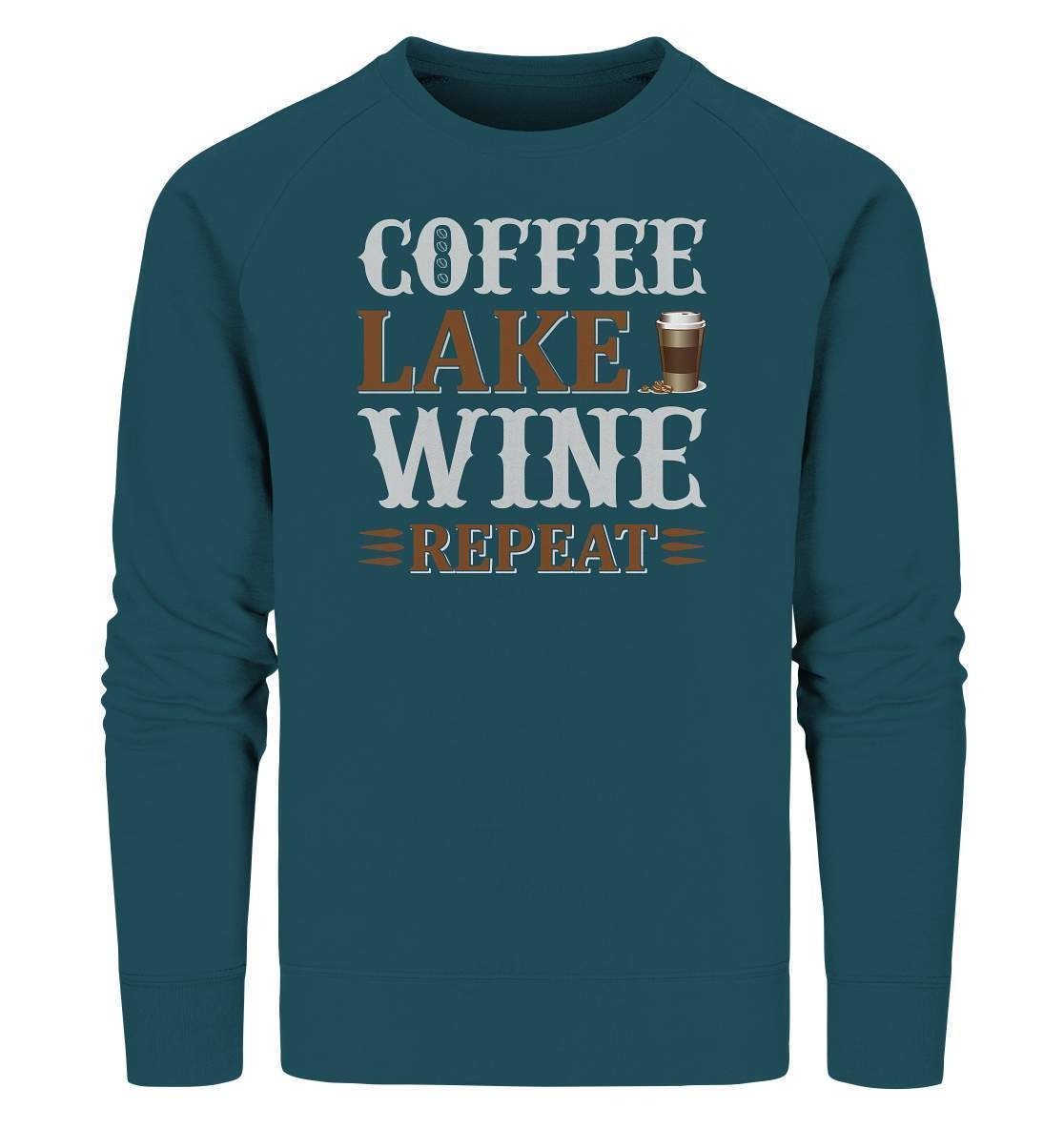 Kaffee Coffee Lake Wine Repeat Kaffeeliebhaber - Organic Sweatshirt-Coffee Lake Wine Repeat kaffee,coffee t shirt,espresso t shirt,Frühaufsteher,geschenke für kaffeeliebhaber,i like coffee t shirt,I love Coffee,kaffeejunkie,Kaffeekanne,kaffeeliebhaber geschenk,kaffeesüchtig,langschläfer,Morgenmuffel