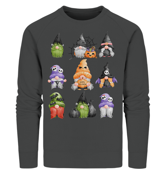 Halloween Gnome Shirt, Halloween Shirt, Herbst T-Shirt, Gnome Gesichter Shirt, Halloween Outfit, Wichtel Halloween Kostüm - Organic Sweatshirt