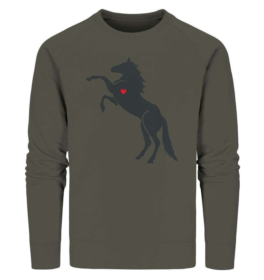 Herzschlag Pferd Liebe Frequenz Puls Liebhaber Reiter Herz - Organic Sweatshirt-dressur,dressurpferd,fohlen,galopp,haflinger,hengst,Herz,Herzfrequenz,Herzklopfen,pferd,pferde,pferdesprüche,pony,ponyhof,Puls,reiter,reitsport,reitverein,ross,sattel,springpferd,springreiten,stute,wallach,wildpferd