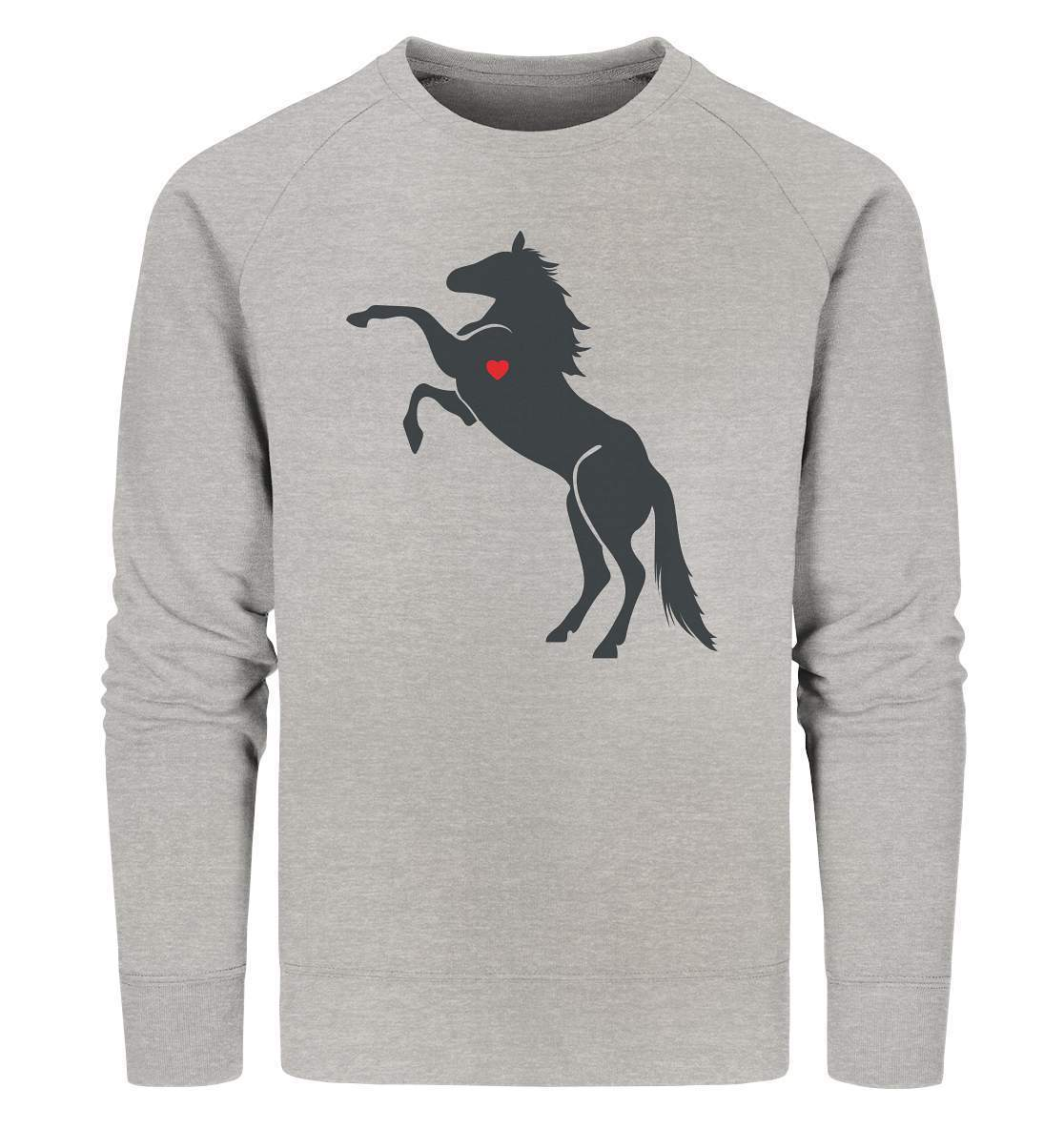 Herzschlag Pferd Liebe Frequenz Puls Liebhaber Reiter Herz - Organic Sweatshirt-dressur,dressurpferd,fohlen,galopp,haflinger,hengst,Herz,Herzfrequenz,Herzklopfen,pferd,pferde,pferdesprüche,pony,ponyhof,Puls,reiter,reitsport,reitverein,ross,sattel,springpferd,springreiten,stute,wallach,wildpferd