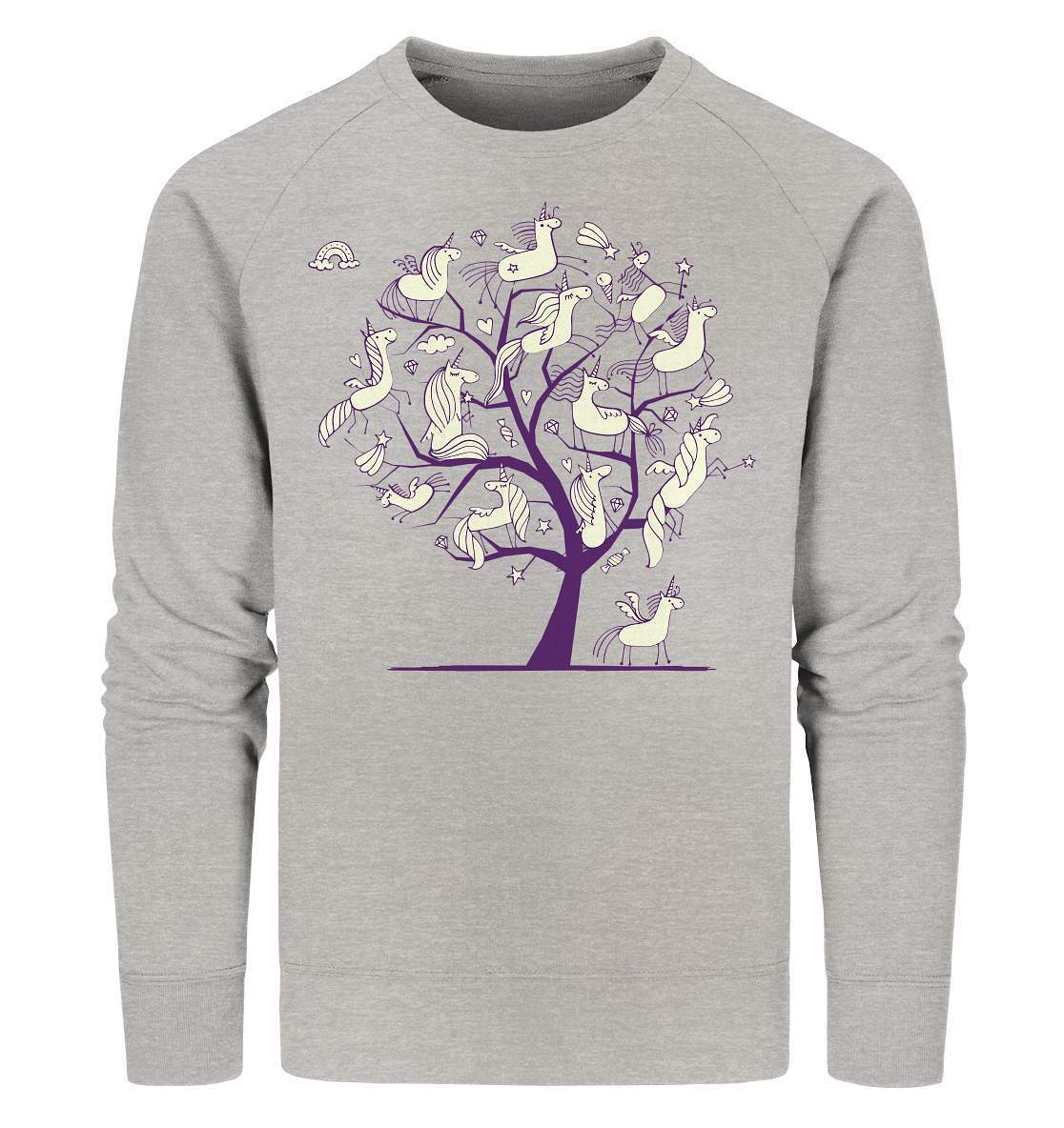 Einhornbaum einzigartiges Einhorn Motiv - Organic Sweatshirt-Baum,challenge accepted,comic,coole,einhorn,einhornbaum,fabel,fabelwesen,fantastisch,fantasy,farbe,fuck yeah,galopp,legende,legendär,myth,mythisch,mähne,qualität,regenbogen,style,stylish,wunderbar