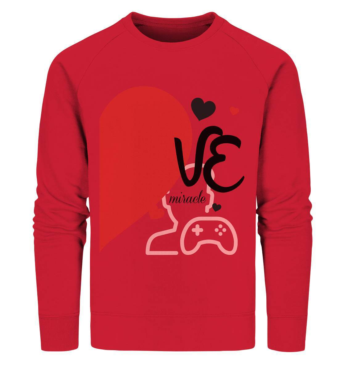 Valentinstag "VE Miracle" Gaming couple Perfekt für Zocker Pärchen - Organic Sweatshirt-14. Februar,be my valentine,gamer,gaming couple,große Liebe,herz,liebe,lover,tag der verliebten,valentines day,Valentinstag,Valentinstag für Frauen,Valentinstag für Männer,Valentinstag Geschenk,Valentinstag Ideen,verliebt