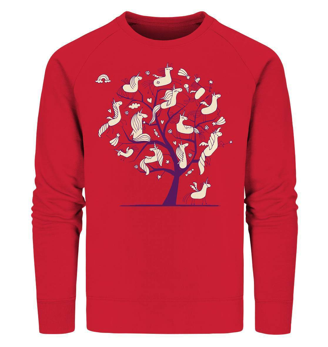 Einhornbaum einzigartiges Einhorn Motiv - Organic Sweatshirt-Baum,challenge accepted,comic,coole,einhorn,einhornbaum,fabel,fabelwesen,fantastisch,fantasy,farbe,fuck yeah,galopp,legende,legendär,myth,mythisch,mähne,qualität,regenbogen,style,stylish,wunderbar