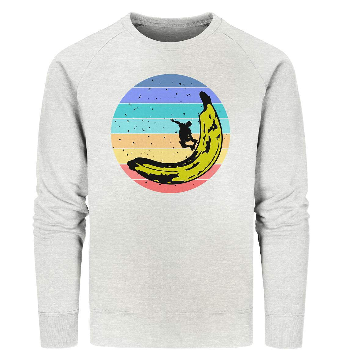 Vintage Style - Bananen Halfpipe - Organic Sweatshirt-Banane,Geburtstagsgeschenk,Geschenkidee,Longboard,Retro,Skateboard,Skateboarding,Stuntboard,trendy,Vintage