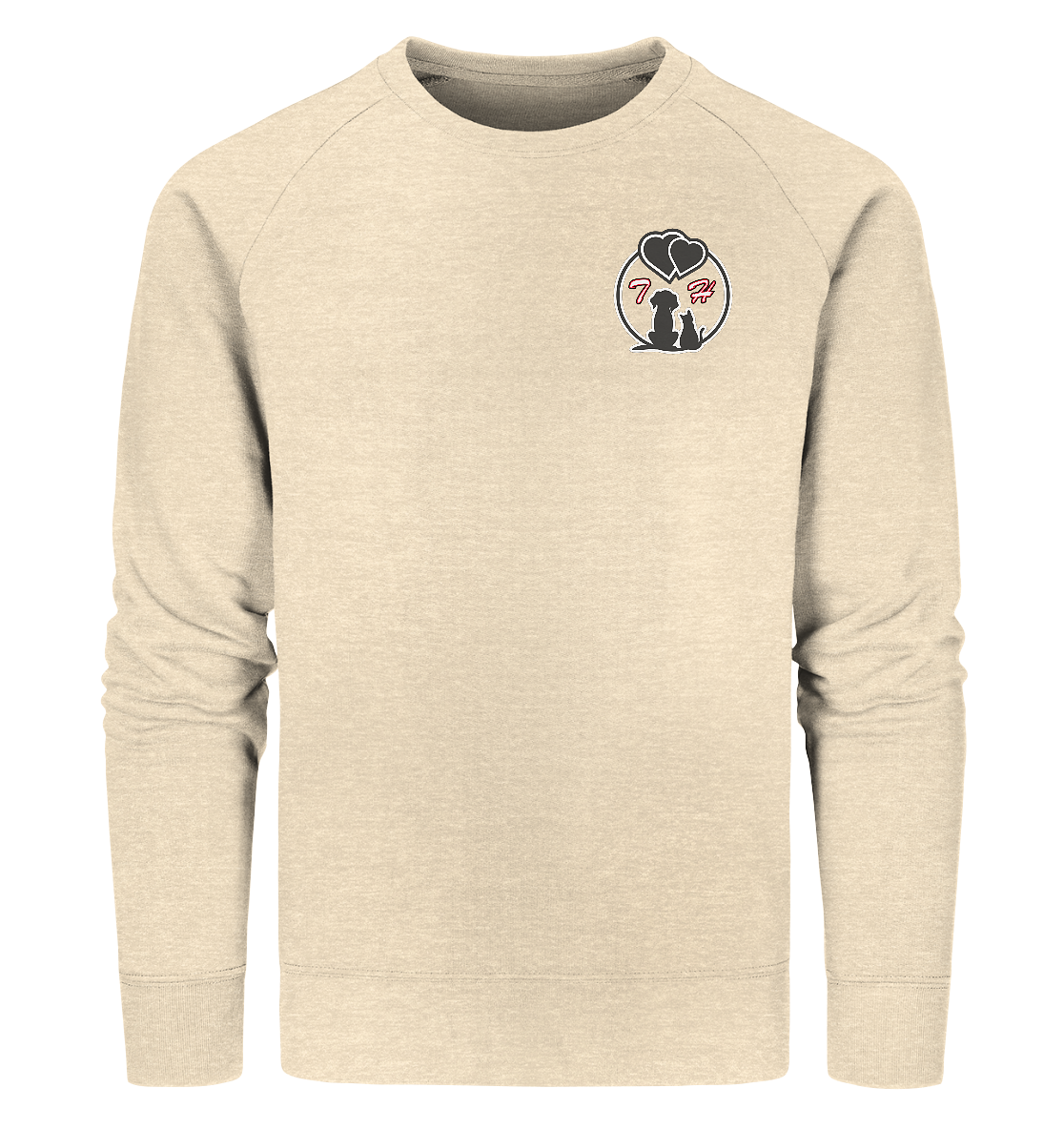 Paar Outfit Hund und Katz mit Initialen personalisiert Buchstaben Name Kombi Pullover Partner - Organic Sweatshirt