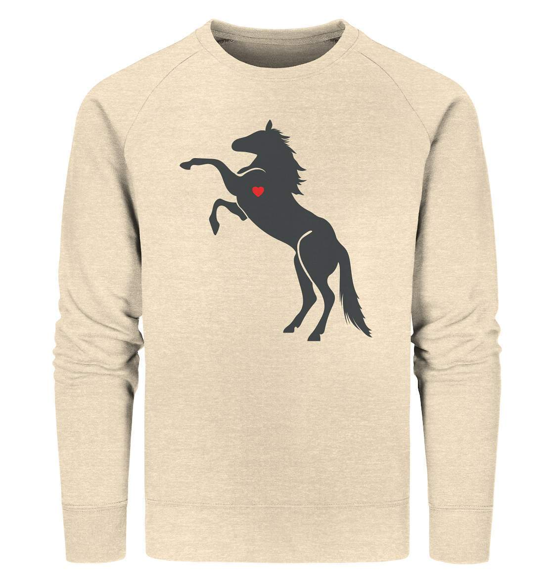 Herzschlag Pferd Liebe Frequenz Puls Liebhaber Reiter Herz - Organic Sweatshirt-dressur,dressurpferd,fohlen,galopp,haflinger,hengst,Herz,Herzfrequenz,Herzklopfen,pferd,pferde,pferdesprüche,pony,ponyhof,Puls,reiter,reitsport,reitverein,ross,sattel,springpferd,springreiten,stute,wallach,wildpferd