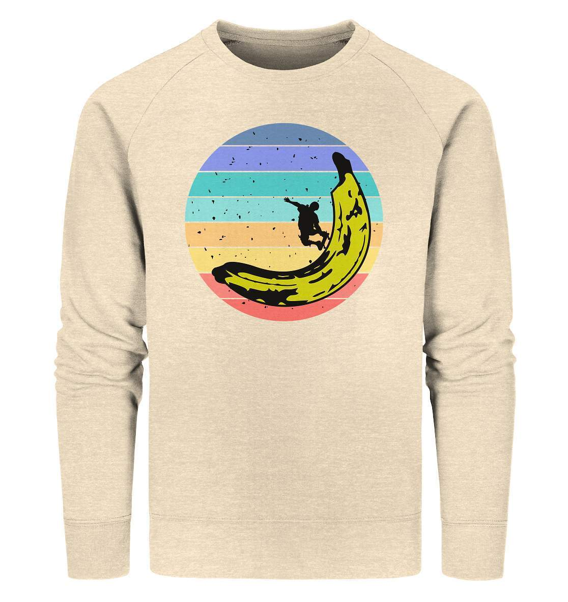 Vintage Style - Bananen Halfpipe - Organic Sweatshirt-Banane,Geburtstagsgeschenk,Geschenkidee,Longboard,Retro,Skateboard,Skateboarding,Stuntboard,trendy,Vintage