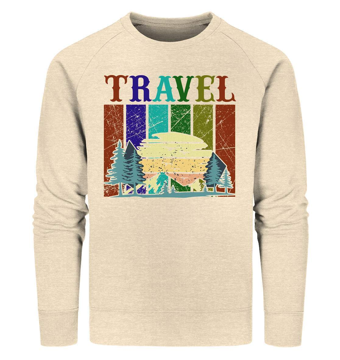 Reiselust Travel Motiv - Organic Sweatshirt-Abenteuer,berge,camper,camping,norwegen,Reiselust Travel Motiv,Reisen,strand,Vanlife,vanlifer,vanliver,wohnmobil,wohnwagen