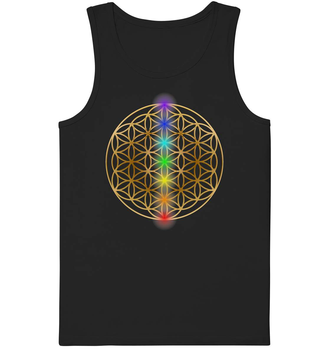 Yoga Chakren Harmonie - Die 7 Chakren vereinigt mit der Blume des Lebens - Organic Tank-Top-