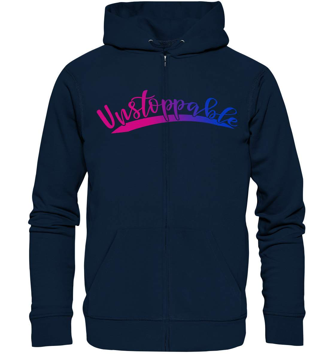 Unstoppable nicht zu stoppen - Organic Zipper-dran bleiben,durchhalten,kampf,kämpfer,motivation,nicht zu stoppen,niemals augeben,stark bleiben,stark sein,stätke,tapferheit,unaufhaltbar,unstoppable