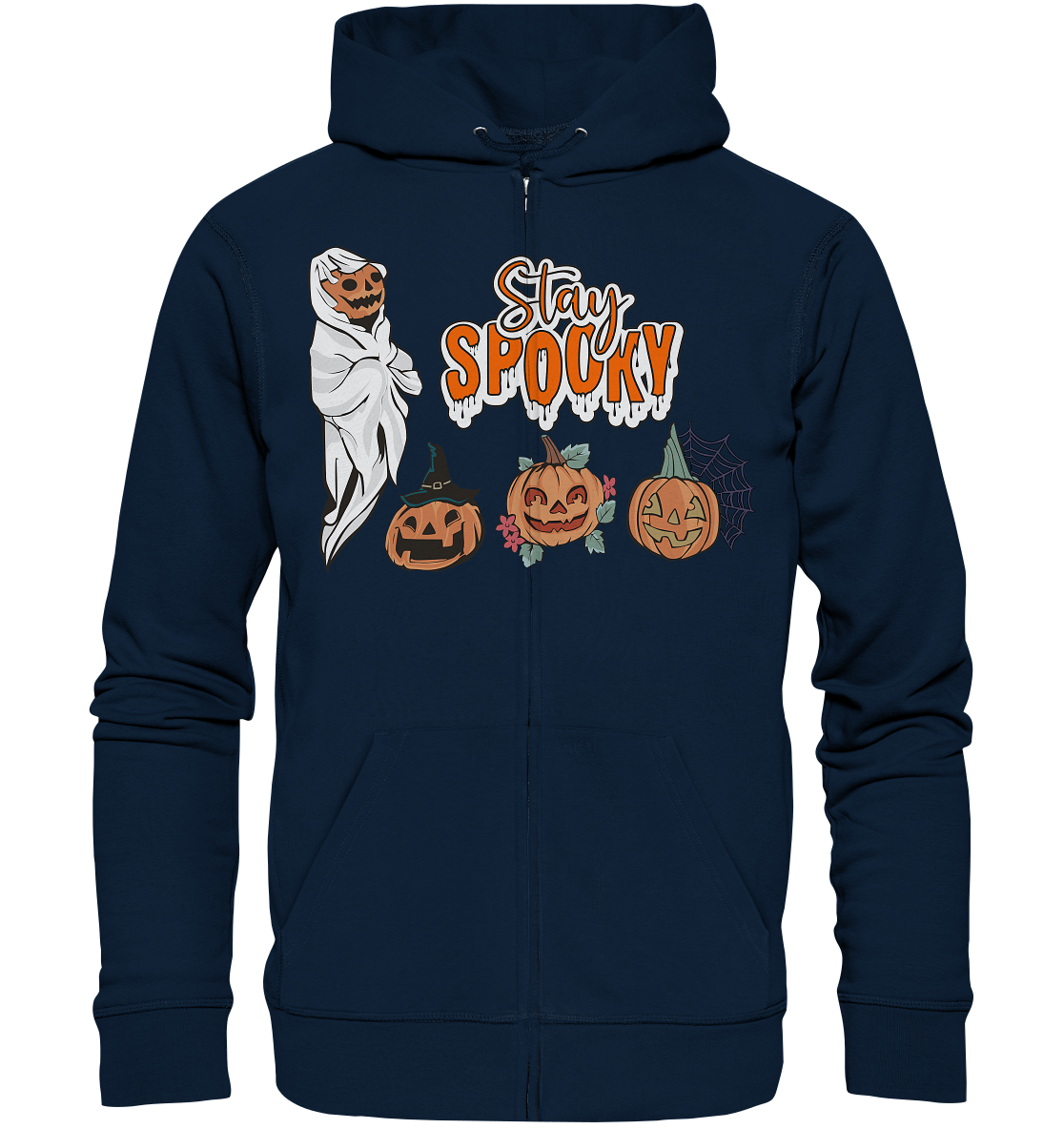 Kürbis Shirt, Halloween Shirt, Herbst T-Shirt, Kürbis Gesichter Shirt, Halloween Outfit, Stay Spooky, Halloween Kostüm  - Organic Zipper