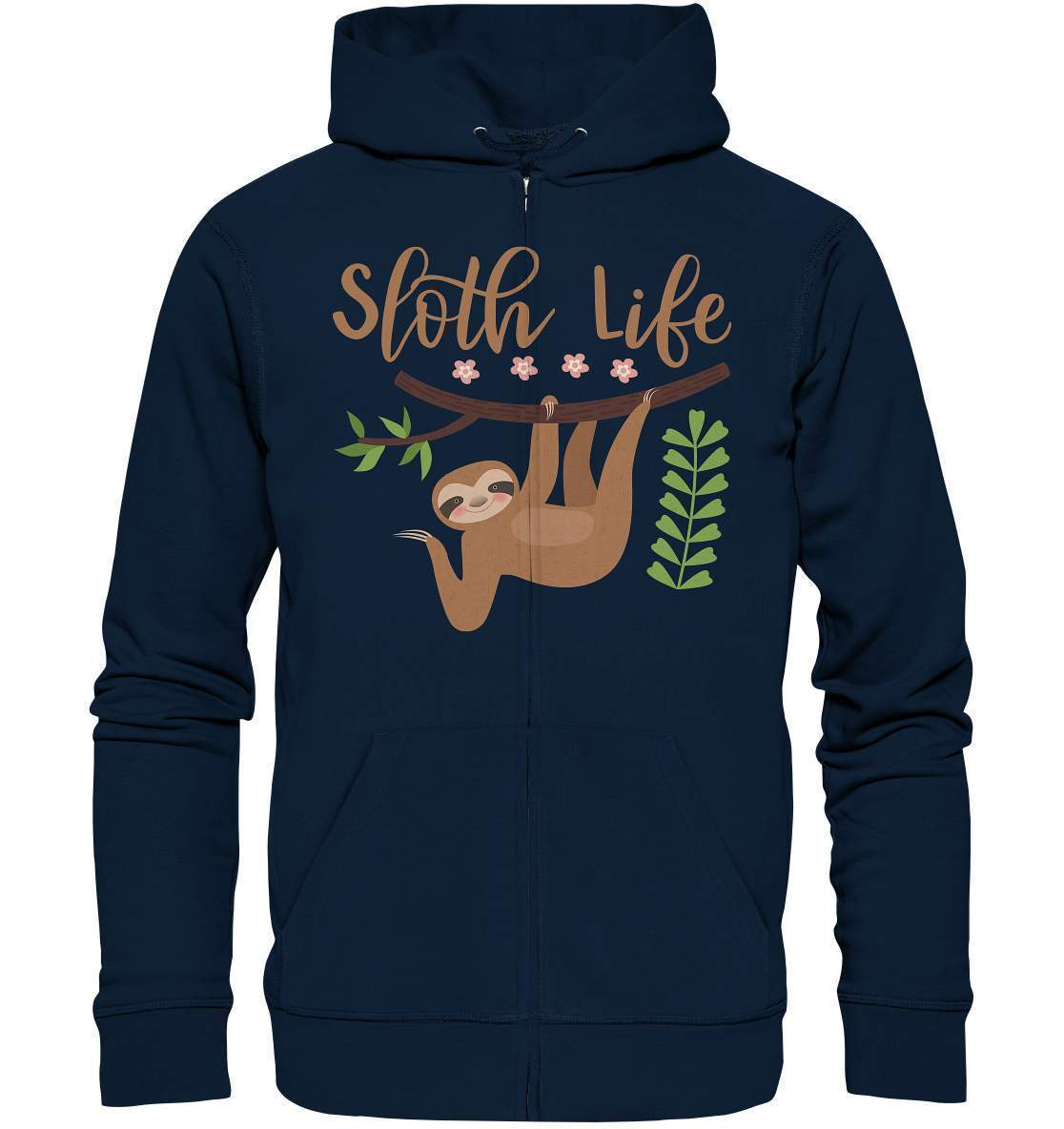 Faultier Sloth Life - Organic Zipper-3 finger faultier,3 zehen faultier,das faultier,ein faultier,faul,Faultier,faultier shirt,faultier t shirt damen,faultierfarm,faultiermotiv,riesenfaultier,Sloth Life,t-shirt mit faultier