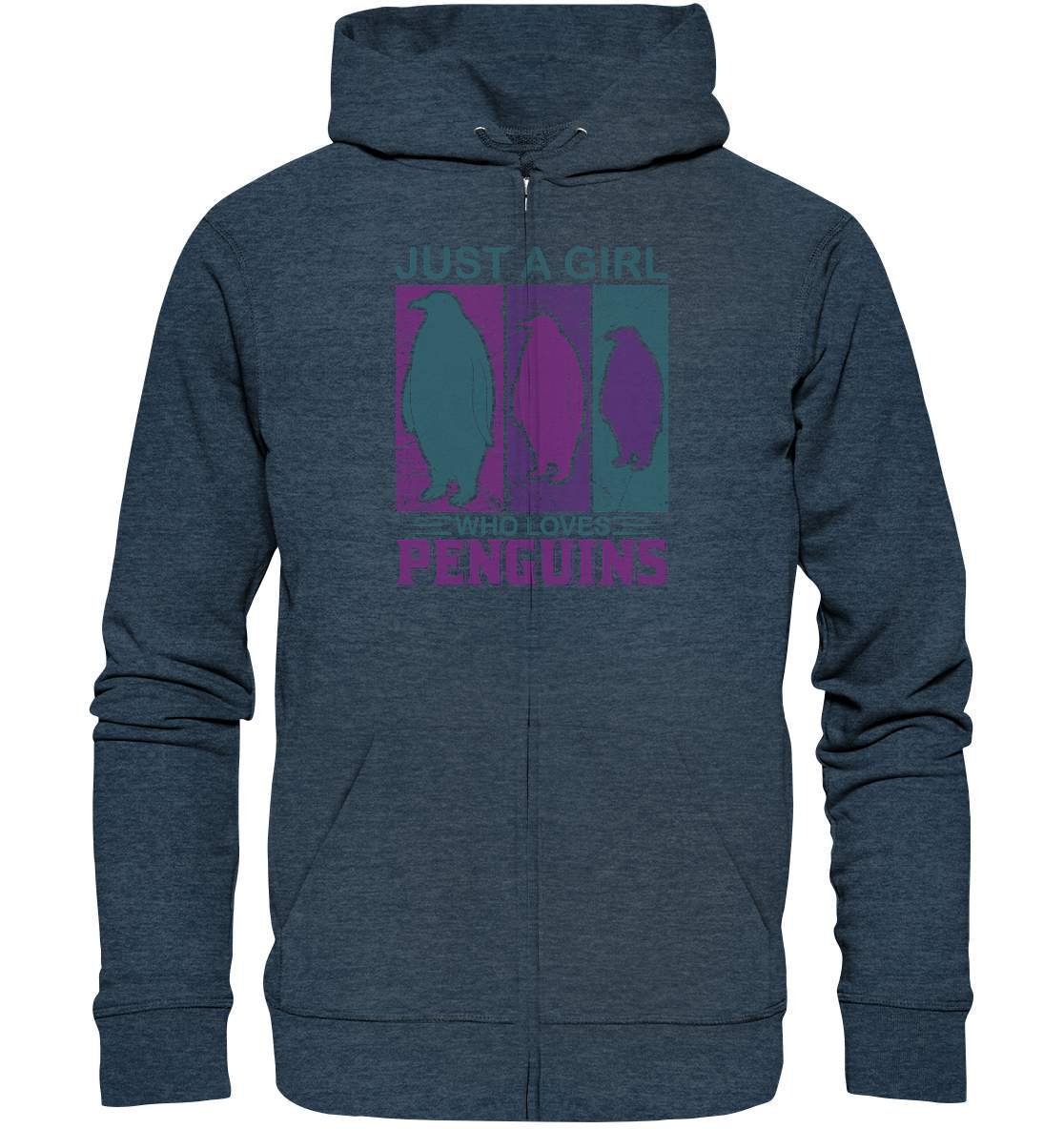 Pinguin Just a Girl who loves Penguins - Organic Zipper-bild pinguin,humboldt pinguin,Just a Girl who loves Penguins,pinguin,Pinguin Bild,pinguin clipart,pinguin comic,pinguin druck,pinguin shirt,pinguin t-shirt,plitsch platsch pinguin