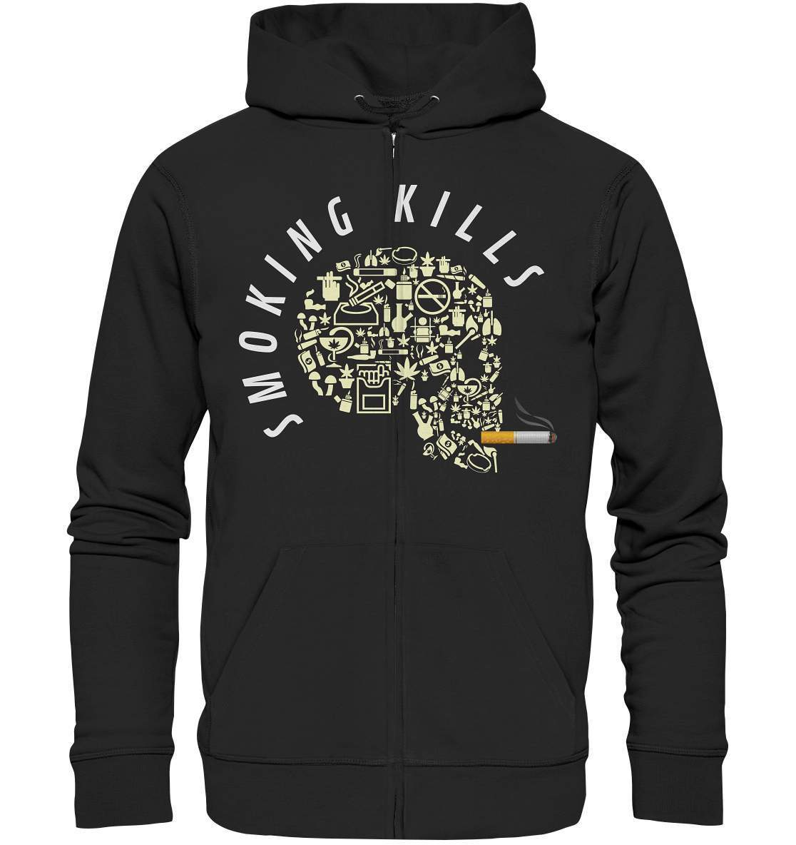 Nichtraucher "Smoking Kills" Skull mit Zigarette Geschenk - Organic Zipper-Aschenbecher,bong,canabis,gesund leben,nichtraucher,rauchen,rauchen ist tödlich,rauchen tötet,raucher,wasserpfeiffe,Zigaretten,zigarettenschachtel