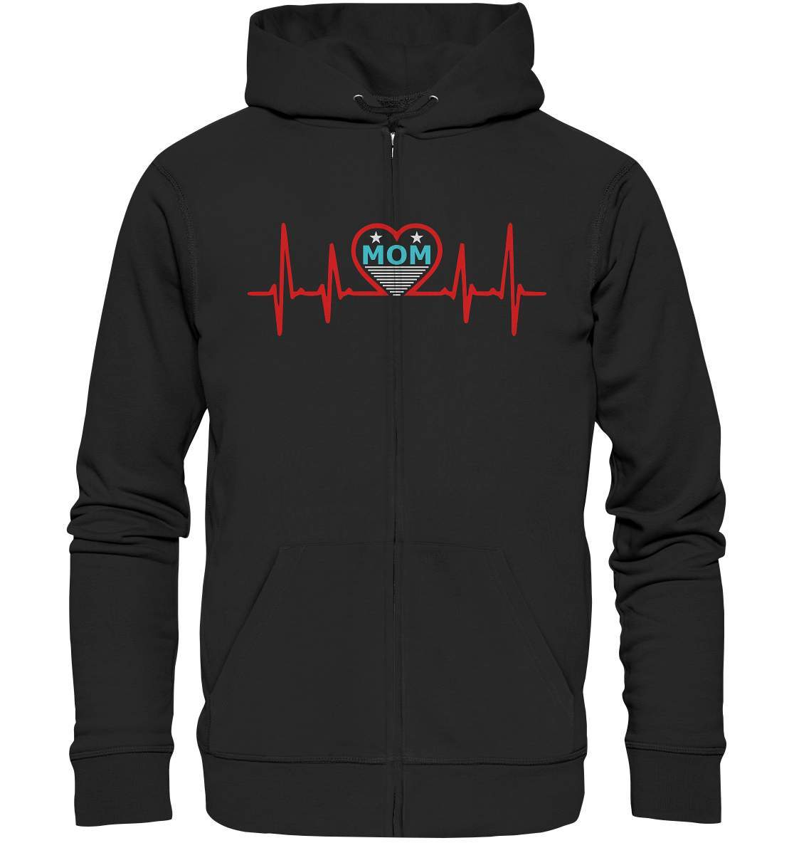 Herzschlag Mom Heartbeat perfekte zum Muttertag - Organic Zipper-ehemann,geschenkidee,heartbeat,liebe mama,Mama,Mama ist die beste,Mutter,mutter herzschlag,mutterliebe,muttertag,schwangerschaft verkünden,sohn,tochter