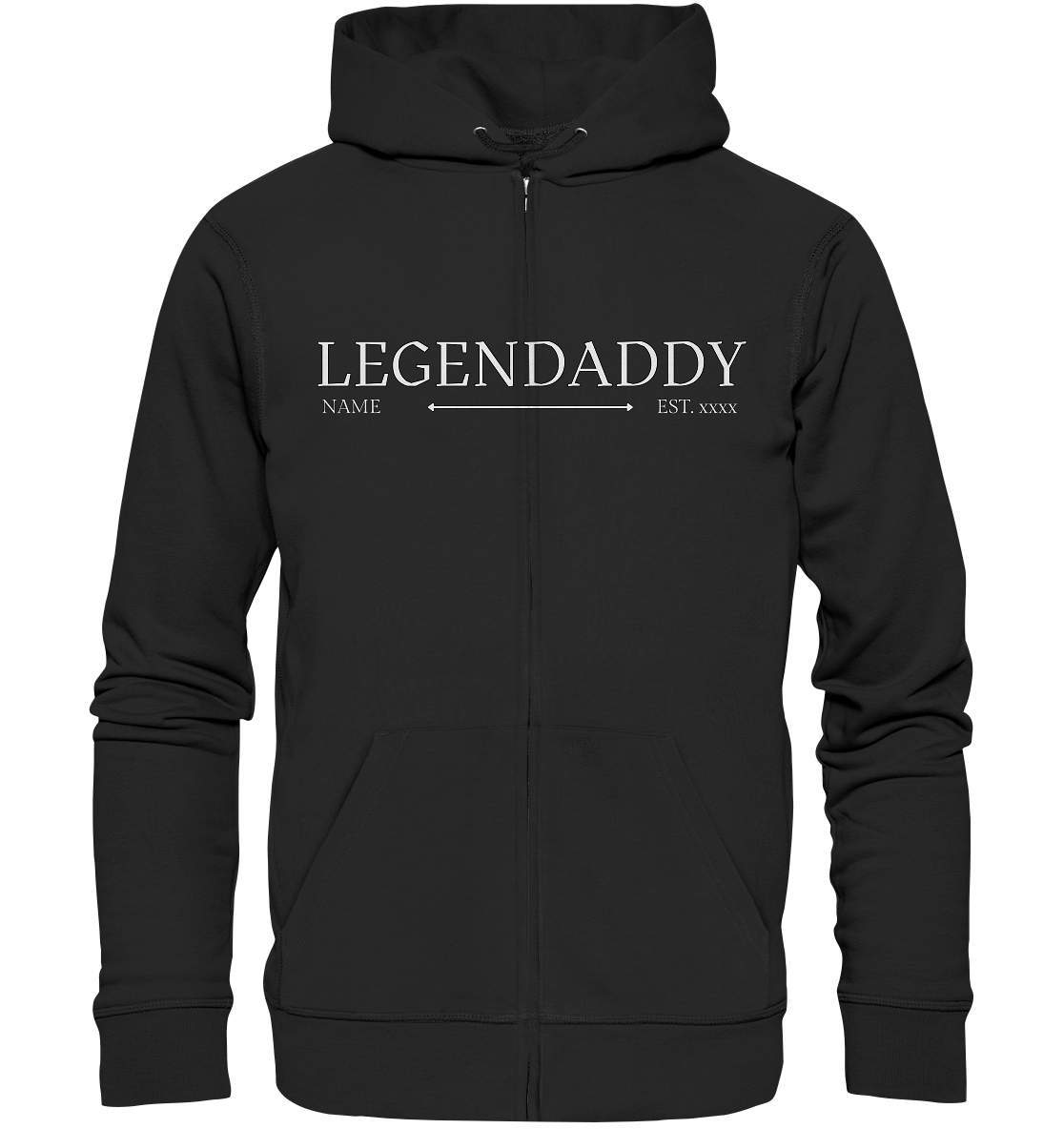 Legendaddy mit Name und Jahr personalisiert Papa Geschenk - Organic Zipper-baby,baby boy,baby shower,baby shower party,bester papa,Für Männer,Geburt,Geschenk,Legendaddy,Papa,personalisierte Geschenke,Schwangerschaftsverkündung,Vatertag,Vatertags Geschenk