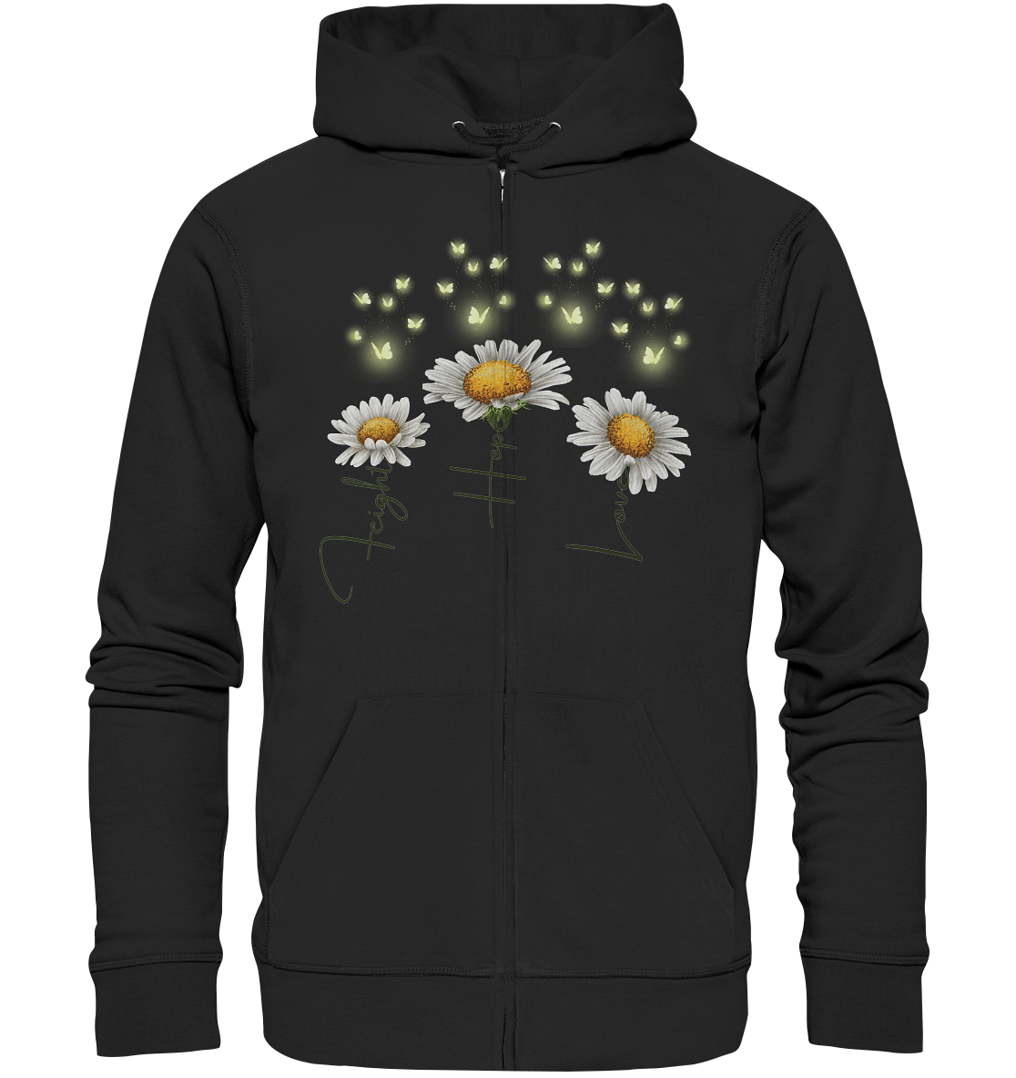 Kämpfe Hoffe Liebe Gänseblümchen Blumen - Organic Zipper