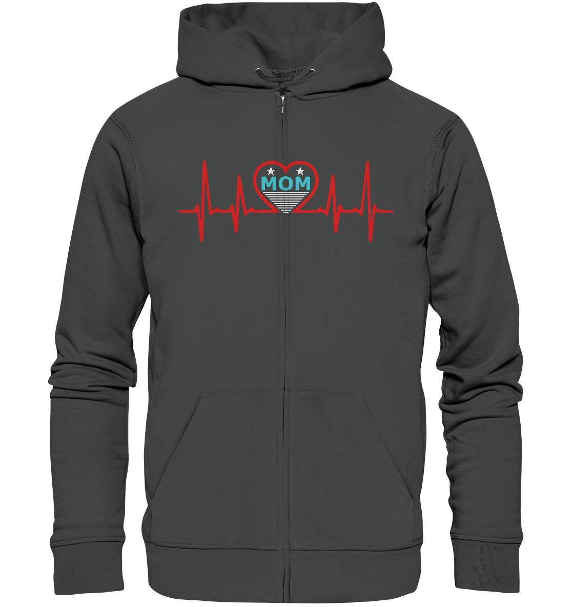 Herzschlag Mom Heartbeat perfekte zum Muttertag - Organic Zipper-ehemann,geschenkidee,heartbeat,liebe mama,Mama,Mama ist die beste,Mutter,mutter herzschlag,mutterliebe,muttertag,schwangerschaft verkünden,sohn,tochter